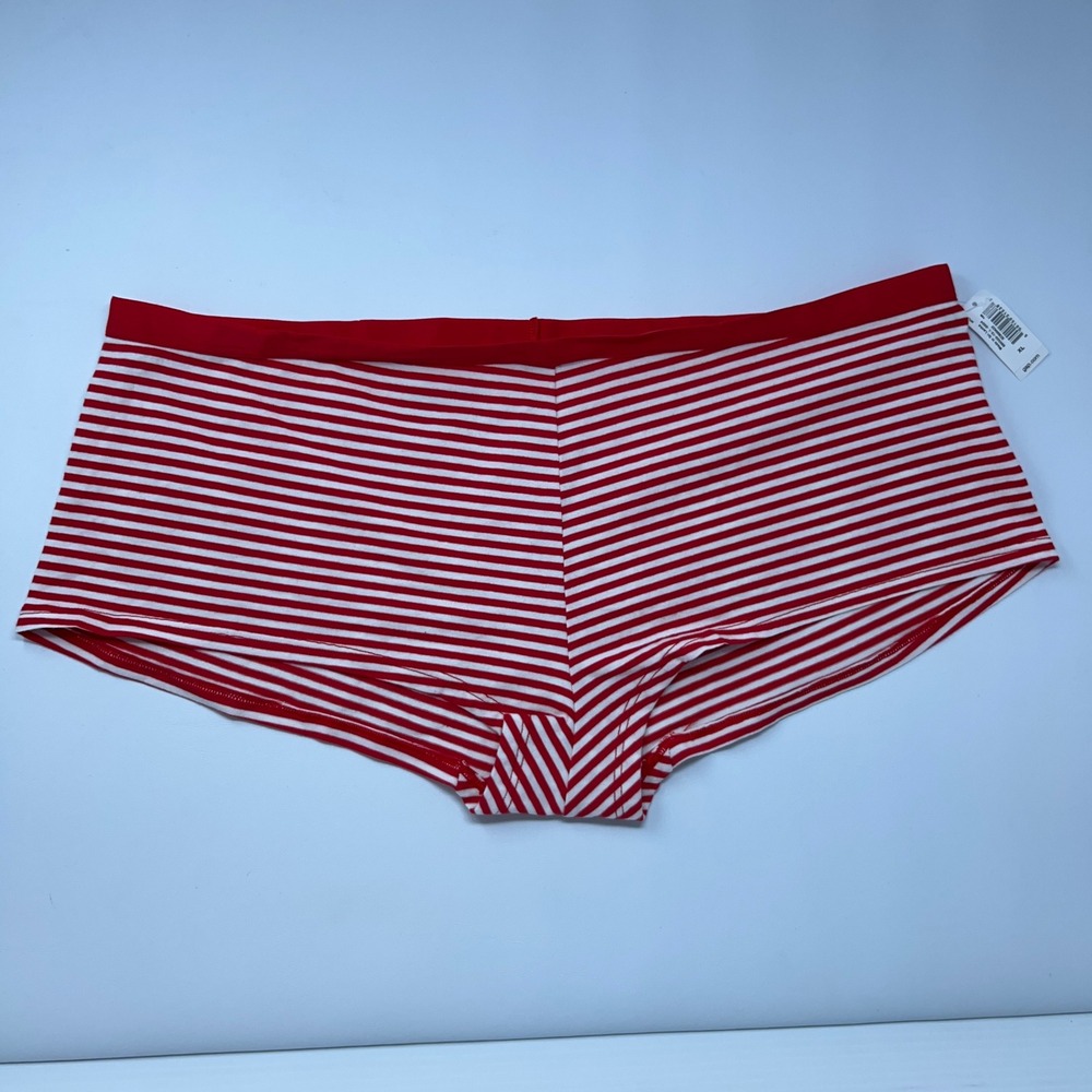 Gap Womens XL Red Striped Organic Stretch Cotton Shorty Panty NWT